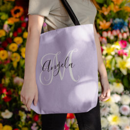 Eleganter Script Monogram Pale Lavender