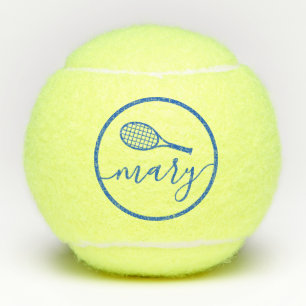 Eleganter Script Name Blue Personalisiert Tennis B Tennisbälle