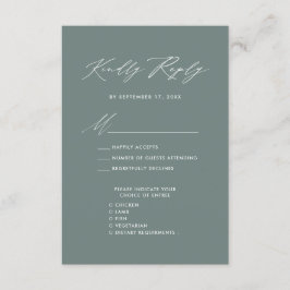 Eleganter Script Sage Green Minimalistisch Wedding Begleitkarte