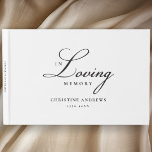 Eleganter, Script-Schriftart "In Love Memory" Beer Gästebuch