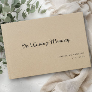 Eleganter, Script-Schriftart "In Love Memory" Beer Gästebuch