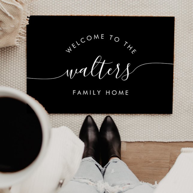 Eleganter Script-Schriftart Personalisierter Famil Fußmatte (Von Creator hochgeladen)