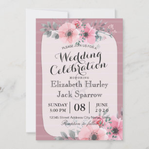 Eleganter Script & Watercolor Blumen-Polterabend Einladung