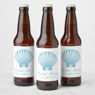 Eleganter Seashell Brautparty Nautical Beach Bierflaschenetikett