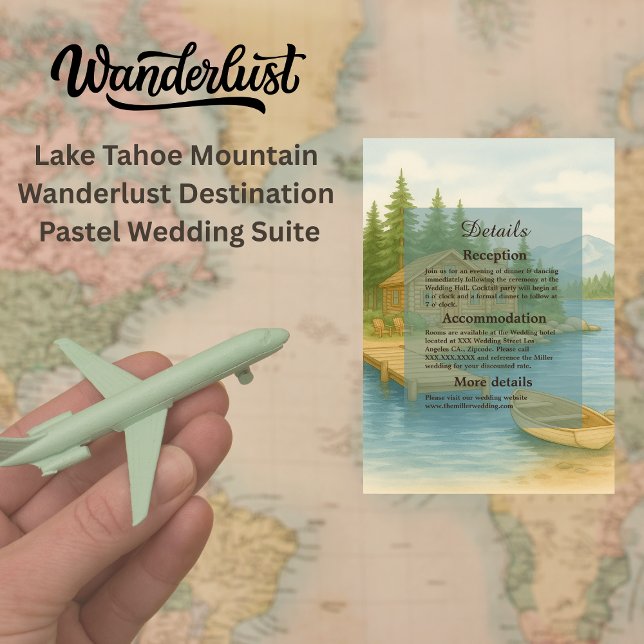 Eleganter See Tahoe Rustikale Hochzeit Begleitkarte (Von Creator hochgeladen)