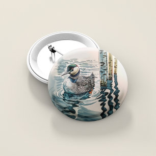 Eleganter Seetaucher auf dem See Button