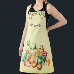 Eleganter Segen Herbst Ernte Erntedank Schürze<br><div class="desc">Die perfekte Schürze,  um Sie bei der Vorbereitung eines Erntedanks oder eines Friendsgiving-Festes für Familie und/oder Freunde behalten. Elegante Auswahl an Kürbis und Blume aus der Herbsternte. Inspiration Zitat sagt "Segnungen",  die in einen Namen oder ein anderes beliebtes Sprichwort geändert werden können.</div>