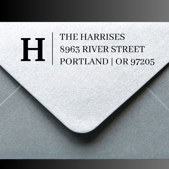 Eleganter Serif-Buchstaben-Monogramm-Adresse-Stemp Permastempel (Von Creator hochgeladen)