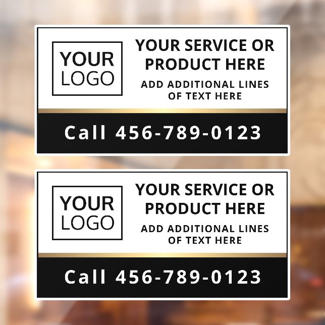 Eleganter Service für Unternehmen mit Logo in Schw Fensteraufkleber (Blatt 2)