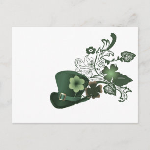 Eleganter Shamrock-Hut Postkarte