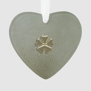 Eleganter Shamrock St.Patrick`s Tag, grünes Leder Ornament