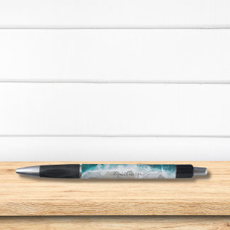 Eleganter Signature Script Aqua Blue Green Beach Kugelschreiber
