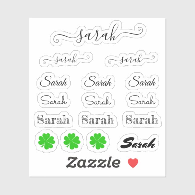 Eleganter Signature scriptname - Sarah/Lucky Set S Aufkleber (Blatt)