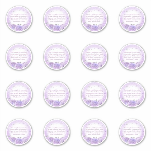 Eleganter Silber und Lila Rose Schmetterling Aufkleber (Vorderseite)