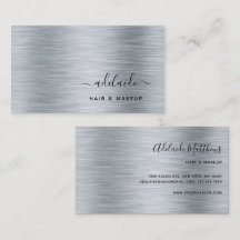 Eleganter Silberbrushed Metallic Monogram Name