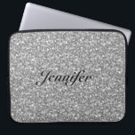 Eleganter Silbergrau Glitzer & Glitzern 2-Monogram Laptopschutzhülle<br><div class="desc">Eleganter silbergrauer Glitzer und Glitzern. Benutzerdefiniertes und optionales Monogramm Verfügbar auf anderen Produkten und kann für jedes der Produkte,  die auf Zazzle angeboten werden,  angefordert werden.</div>
