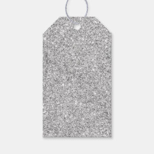Eleganter silberner Glitter Geschenkanhänger