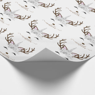 Eleganter, silberner Glitzer ohne Hirsch Geschenkpapier