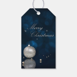Eleganter Silberner Glitzer Ornament - Geschenk-Ta Geschenkanhänger