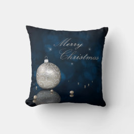 Eleganter Silberner Glitzer Ornament - Kissen