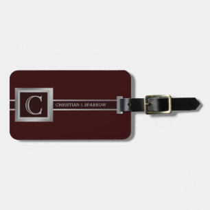 Eleganter silberner Metall-Executive-Stil mit Mono Gepäckanhänger