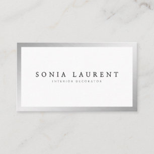 Eleganter silberner Metallrahmen minimalistisch we Visitenkarte