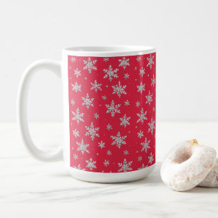 Eleganter silberner Schneestern Winterfeiertag Kaffeetasse