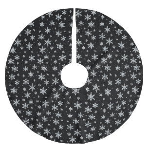Eleganter silberner Schneestern Winterfeiertag Polyester Weihnachtsbaumdecke
