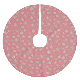 Eleganter silberner Schneestern Winterfeiertage Polyester Weihnachtsbaumdecke