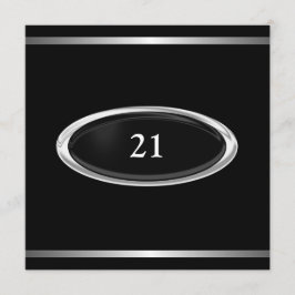 Eleganter Silberstreifen am 21. Geburtstag Einladung