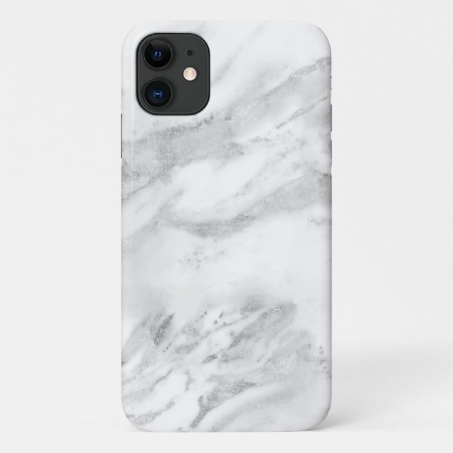 Eleganter Silberstreifen | Chic Marble Case-Mate iPhone Hülle (Rückseite)