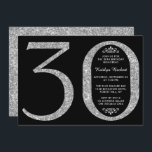 Eleganter Silbertypografie 30. Geburtstag Einladung<br><div class="desc">Feiern Sie stilvoll mit diesen trendigen und eleganten silbernen Glitzer 30. Geburtstag Einladungen. Das Design ist einfach zu personalisieren und Ihre Gäste werden begeistert sein,  wenn sie diese stilvollen Einladungen erhalten.</div>