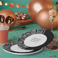 Eleganter Silver Damask und Schwarzer Trennbildsch