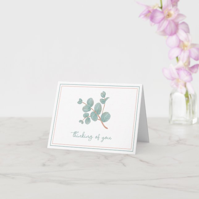 Eleganter Silver Eucalyptus - Beileid / Beileid Karte (Orchidee)