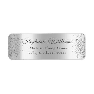 Eleganter Silver Foil Glitzer Sparkle Wedding