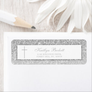 Eleganter Silver Glitzer Bestätigung oder Taufe