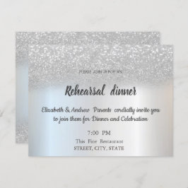 Eleganter Silver Glitzer Bokeh Probe Abendessen Einladung
