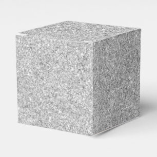 Eleganter Silver Glitzer Geschenkschachtel