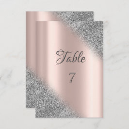 Eleganter Silver Glitzer Ombre Rose Gold Table Einladung