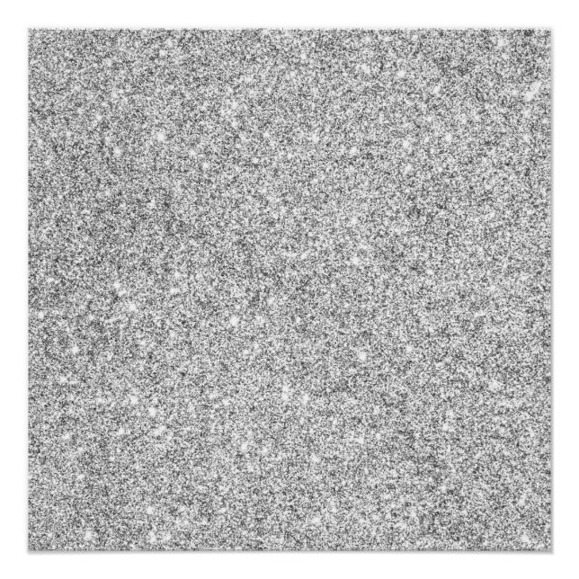 Eleganter Silver Glitzer Poster (Vorderseite)