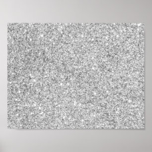 Eleganter Silver Glitzer Poster