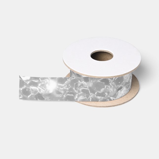 Eleganter Silver Glitzer Sparkle Glam Sequin Satinband (Spule)