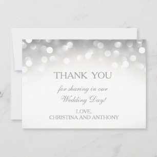 Eleganter Silver Glitzer Wedding Vielen Dank Hinwe Mitteilungskarte