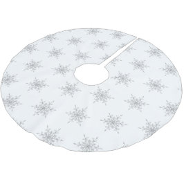 Eleganter Silver Glitzer Weihnachten Schneeflocken Polyester Weihnachtsbaumdecke