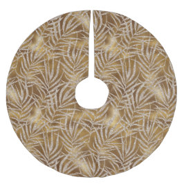 Eleganter Silver Gold Glitzer Winter Foliage Luxus Polyester Weihnachtsbaumdecke