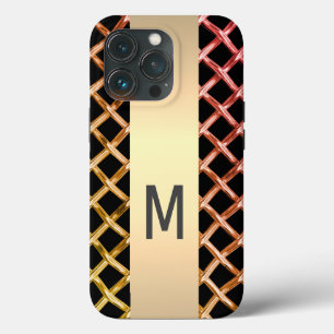 Eleganter Silver Gold Steel Metallic mit Monogramm Case-Mate iPhone Hülle