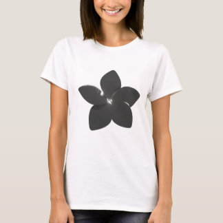 Eleganter Silver Metallic Blume T - Shirt