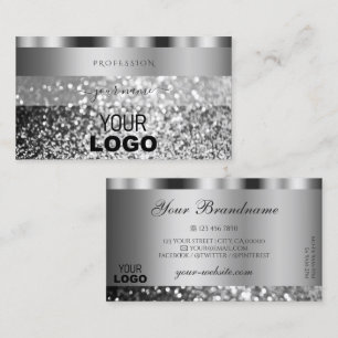 Eleganter Silver Sparkling Glitzer mit Logos Moder Visitenkarte