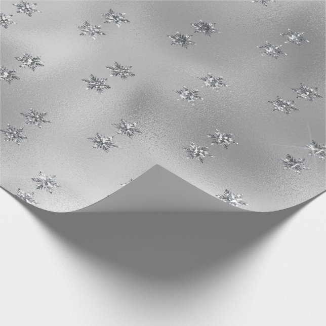 Eleganter Silver Star Geschenkpapier (Ecke)