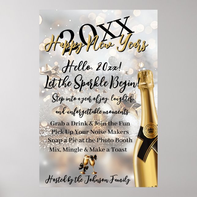 Eleganter Silvester-Empfang Poster (Vorne)